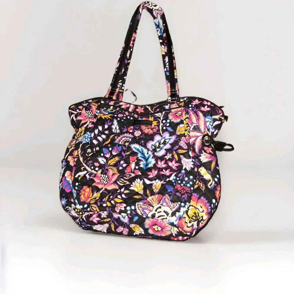 Vera Bradley Iconic Glenna Satchel Foxwood Faux Leather Trim NWOT